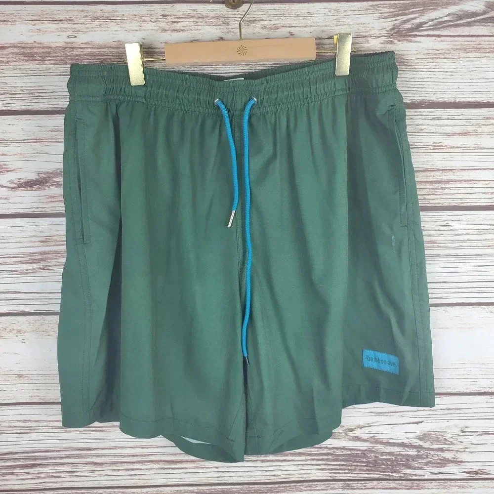 Bamboo Ave Mens XL Green/Teal Boundless Unlined Athletic Shorts            #73